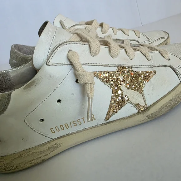 Woman’s Golden Goose Sneakers Super Star Classic White And Gold Size 36